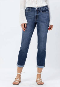 Judy Blue - Women's Sophia Midrise Cuffed Boyfriend Jeans