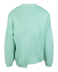 Ambush Women's Patchwork Knit Crewneck Sweater in green - women's sweater - detail view