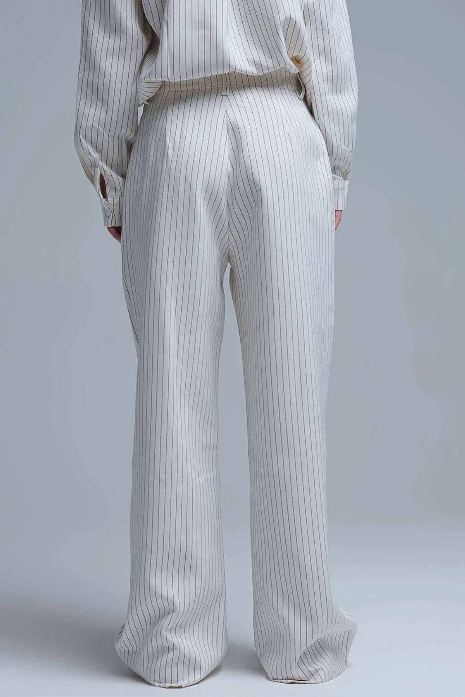Q2 - Wide Leg Pinstripe Pants