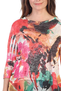 Jess & Jane - Love Song Chiffon Contrast Burnout Top