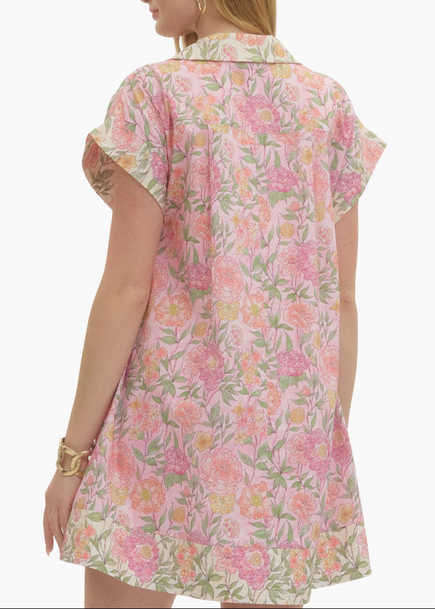 entro Valeria Mini Dress in light pink - women's dress - detail view