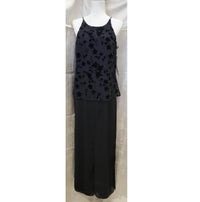Onyx Nite By Wendye Chaitin - Women's Sparkle Sleeveless Velvet Formal One Piece Jumpsuit