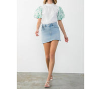 Thml - Embroidered Puff Sleeve Top