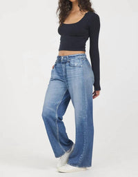 Vintage Havana - Wide Leg Fleece Jeans
