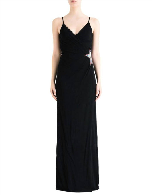 Just Cavalli - Jersey Knit Viscose Maxi Dress with Star Embroidery