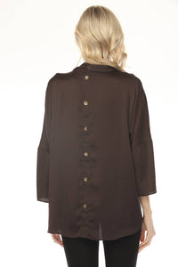 Joseph Ribkoff - Cowl Neck Satin Boxy Tunic Top