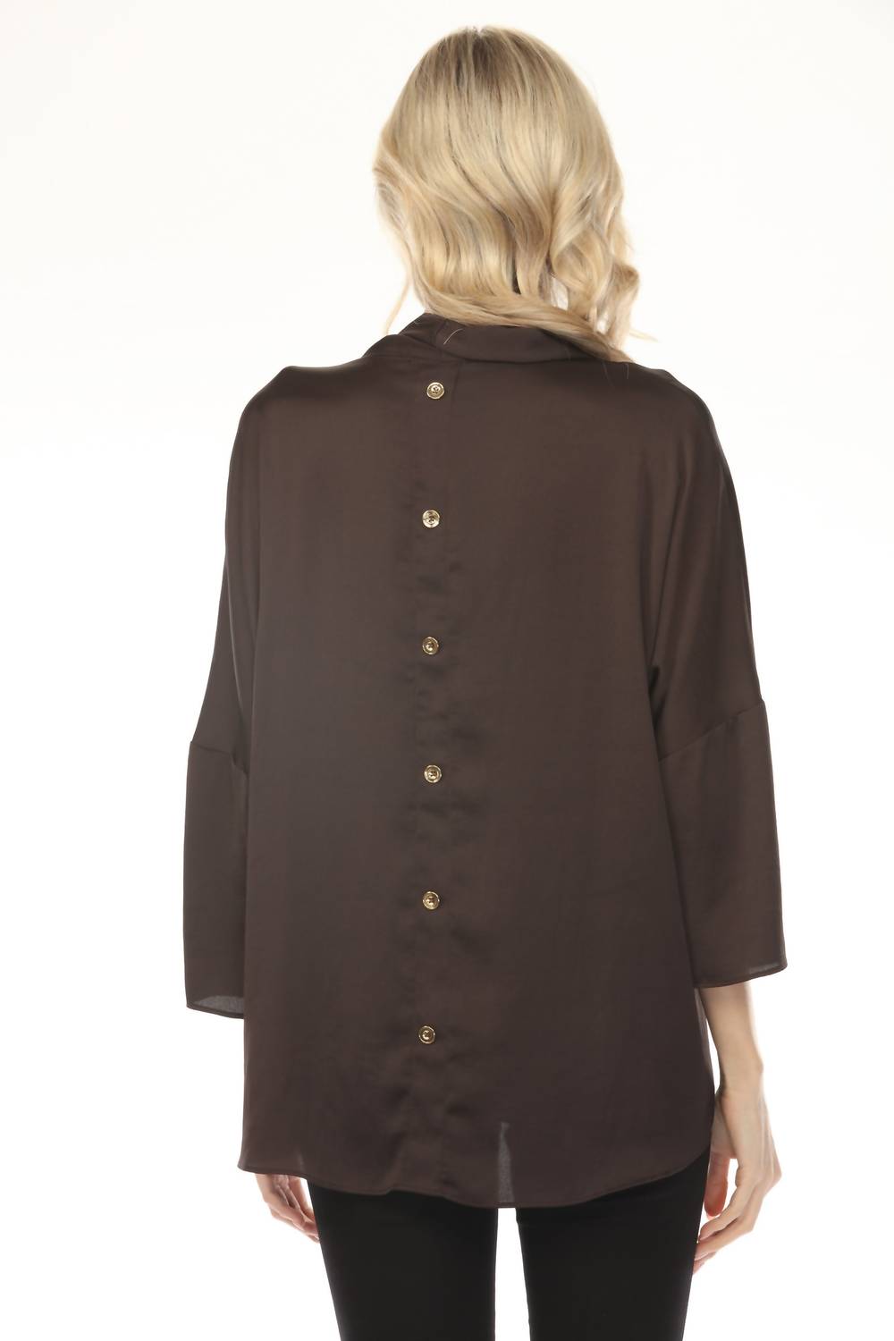 Joseph Ribkoff - Cowl Neck Satin Boxy Tunic Top