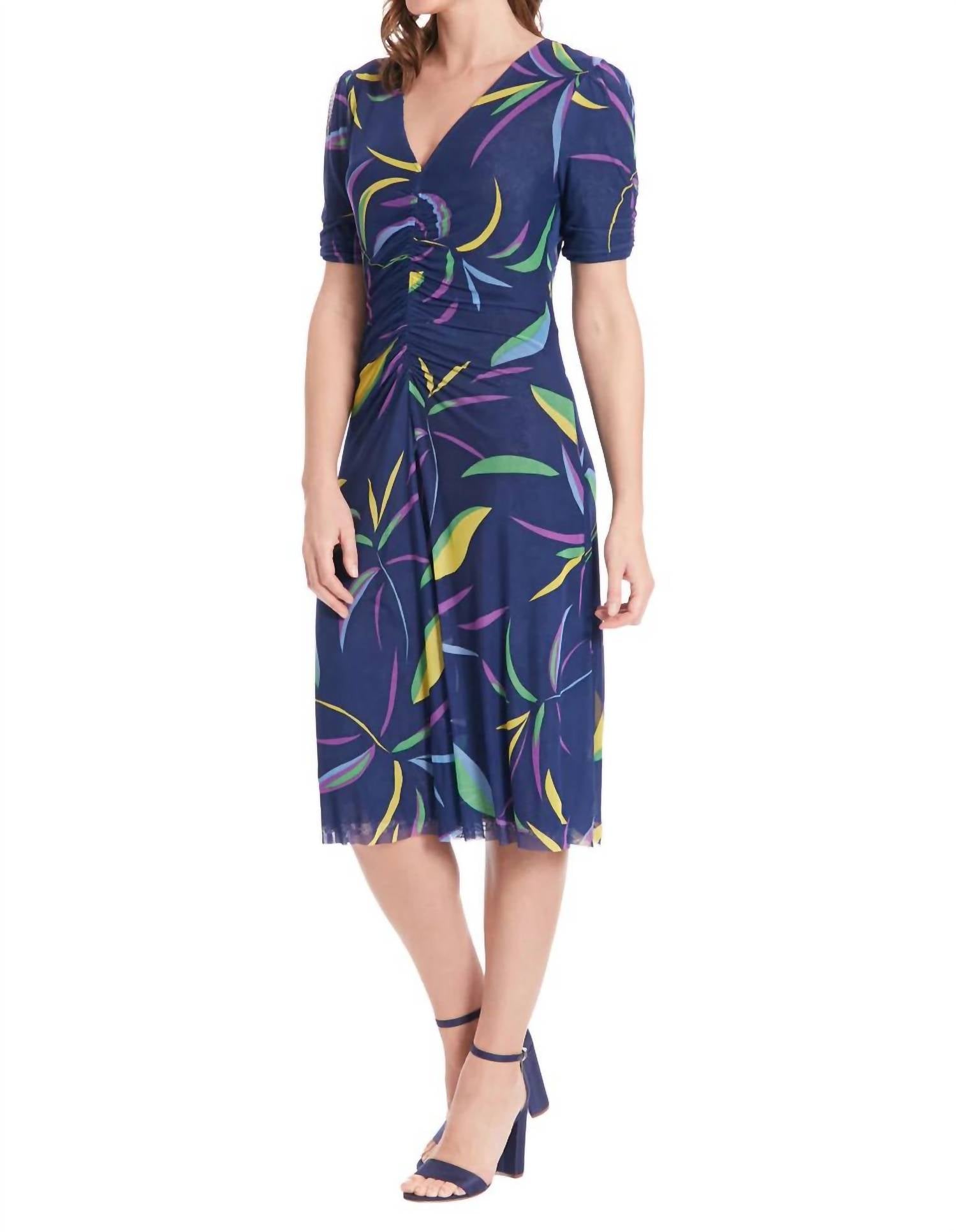 London Times - Zemira Mesh Reversible Midi Dress