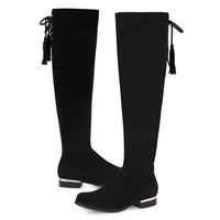 Andrea - Women's Over The Knee Low Heel Boots