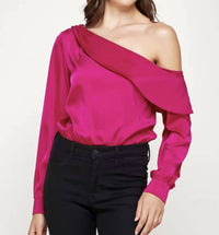 Strut & Bolt - One Shoulder Satin Bodysuit