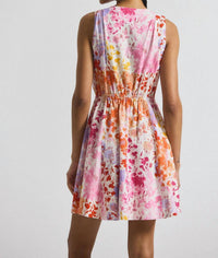 Derek Lam 10 Crosby Tia Floral Stretch Linen Mini Dress in rose multi - women's dress - alternate view