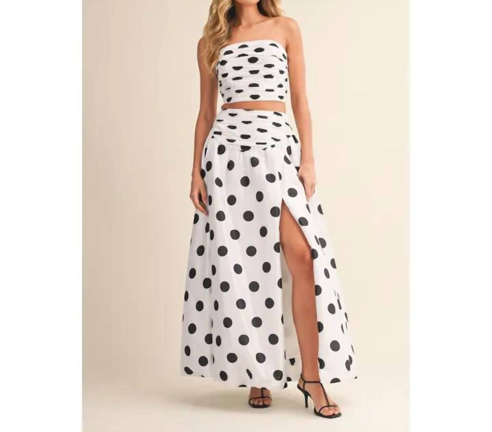 Klesis - Lottie Polka Dot Bubble Hem Skirt Set