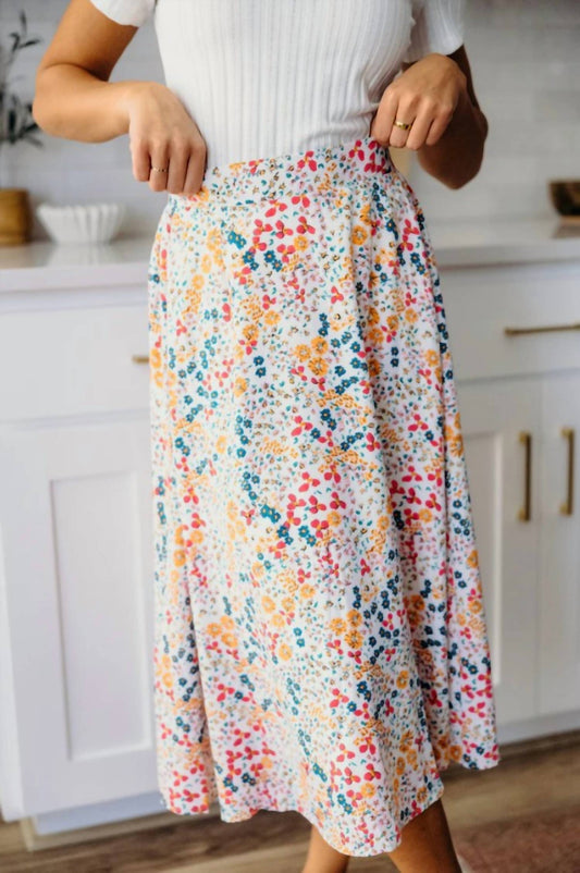 Mikarose - Floral Midi Slip Skirt