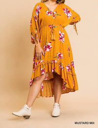 Umgee - Floral High Low Dress -PLUS