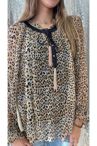 Aratta - Chiffon Blouse With Beaded Tassel Detail