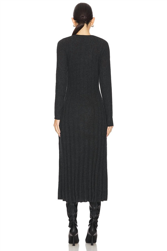 Autumn Cashmere - Long Sleeved Mixed Rib Dress