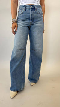 PISTOLA Sydney High Rise Bowed Wide Jeans in hazy - women's jeans - detail view