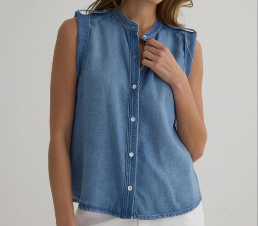 Bella Dahl - Roll Sleeve With Tab Button Up Top