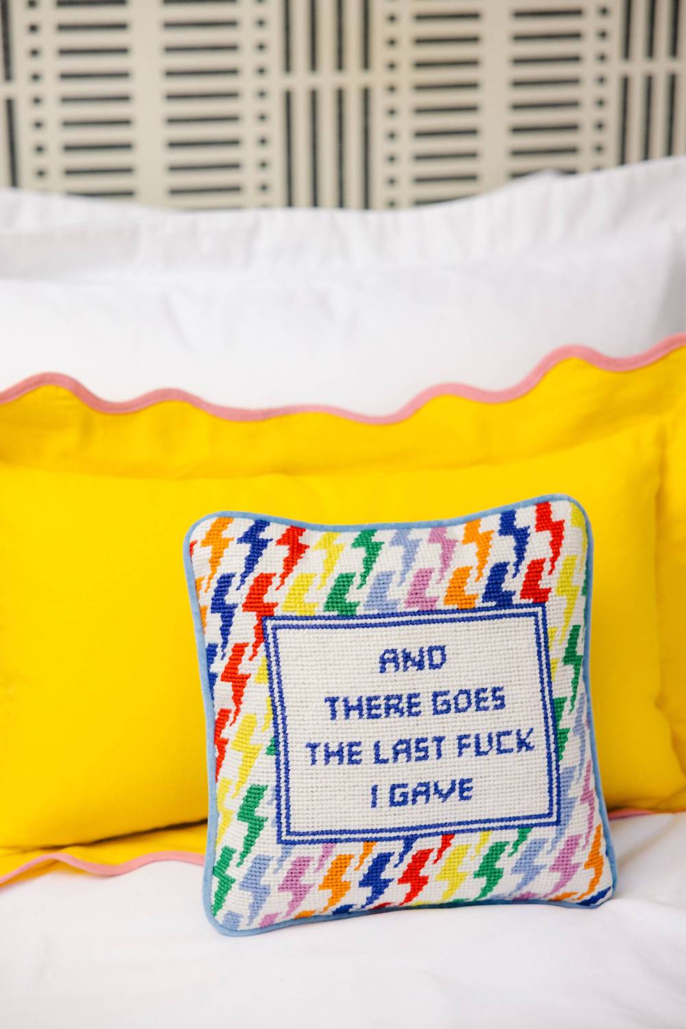 Furbish Studio - And There Goes Needlepoint Pillow