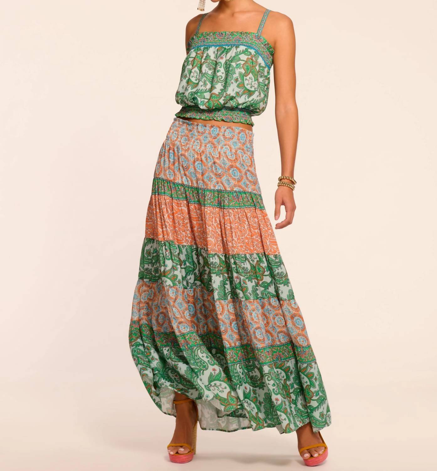 Ramy Brook - Miley Smocked Sleeveless Crop Top