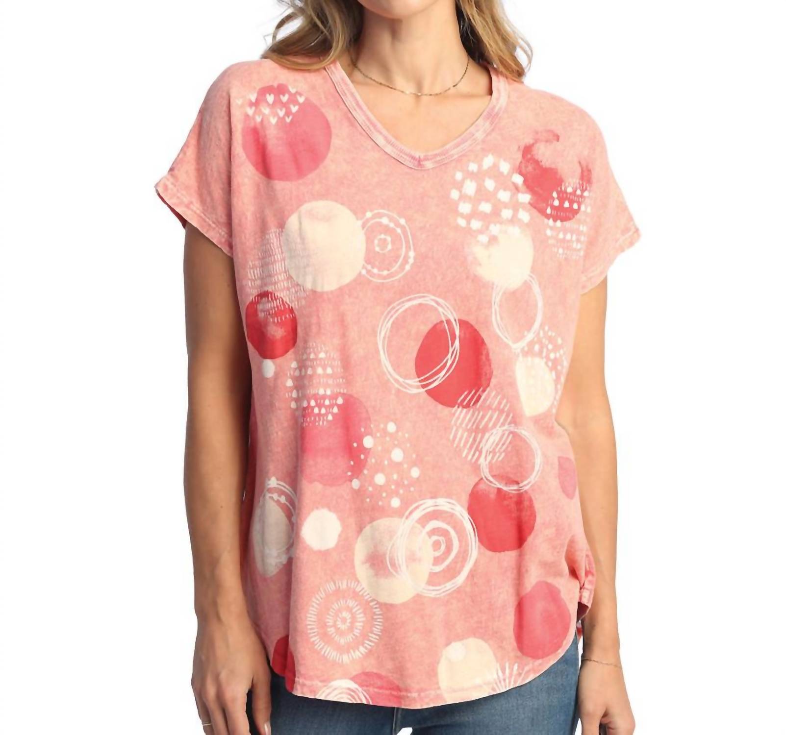 Jess & Jane - Magic Dots Mineral Washed Cotton Short Sleeve Top