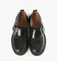 All Black - Women's Double Buckle Nulugg Loafers