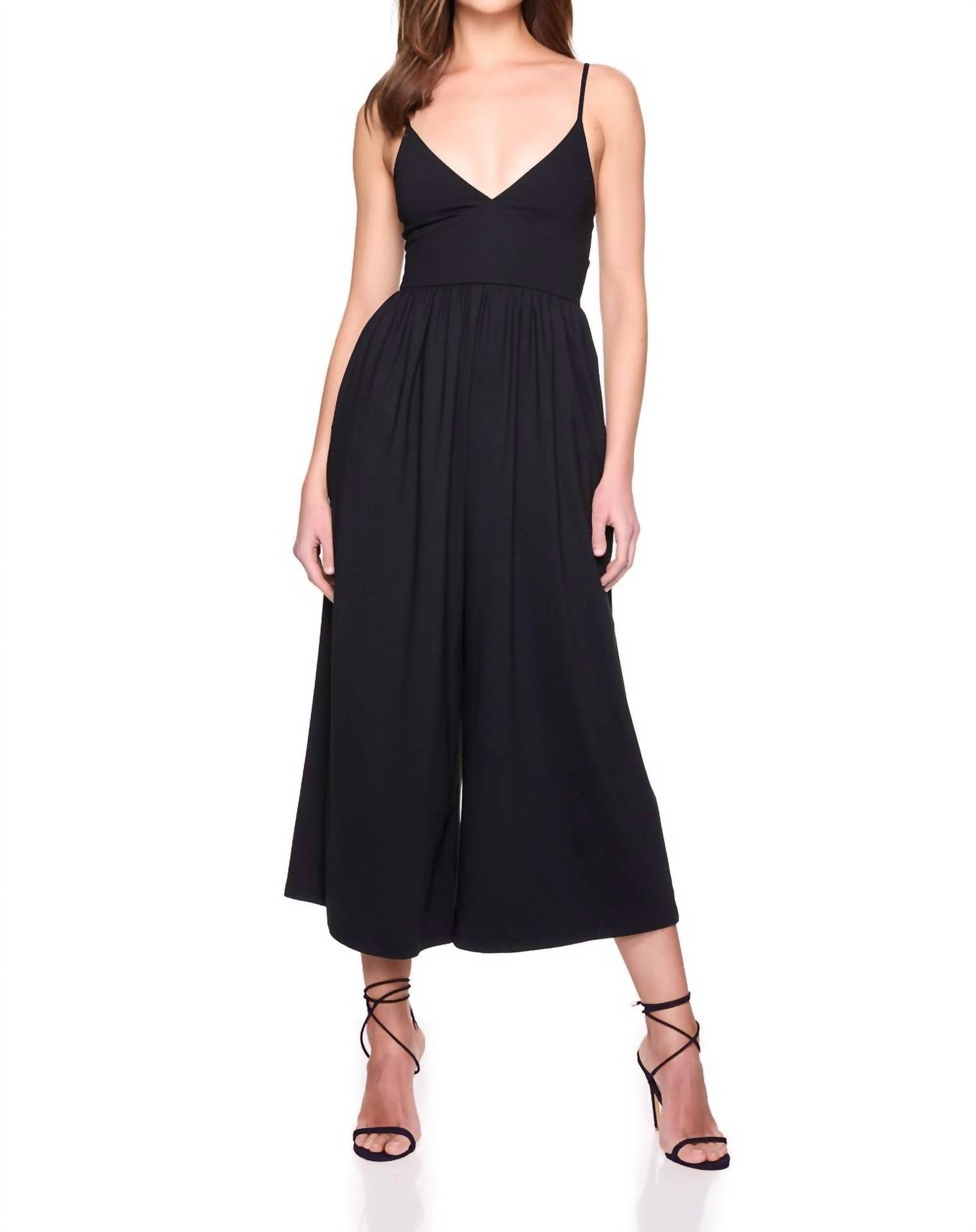 Susana Monaco Slip Top Jumpsuit in midnight - women's pants - view 4