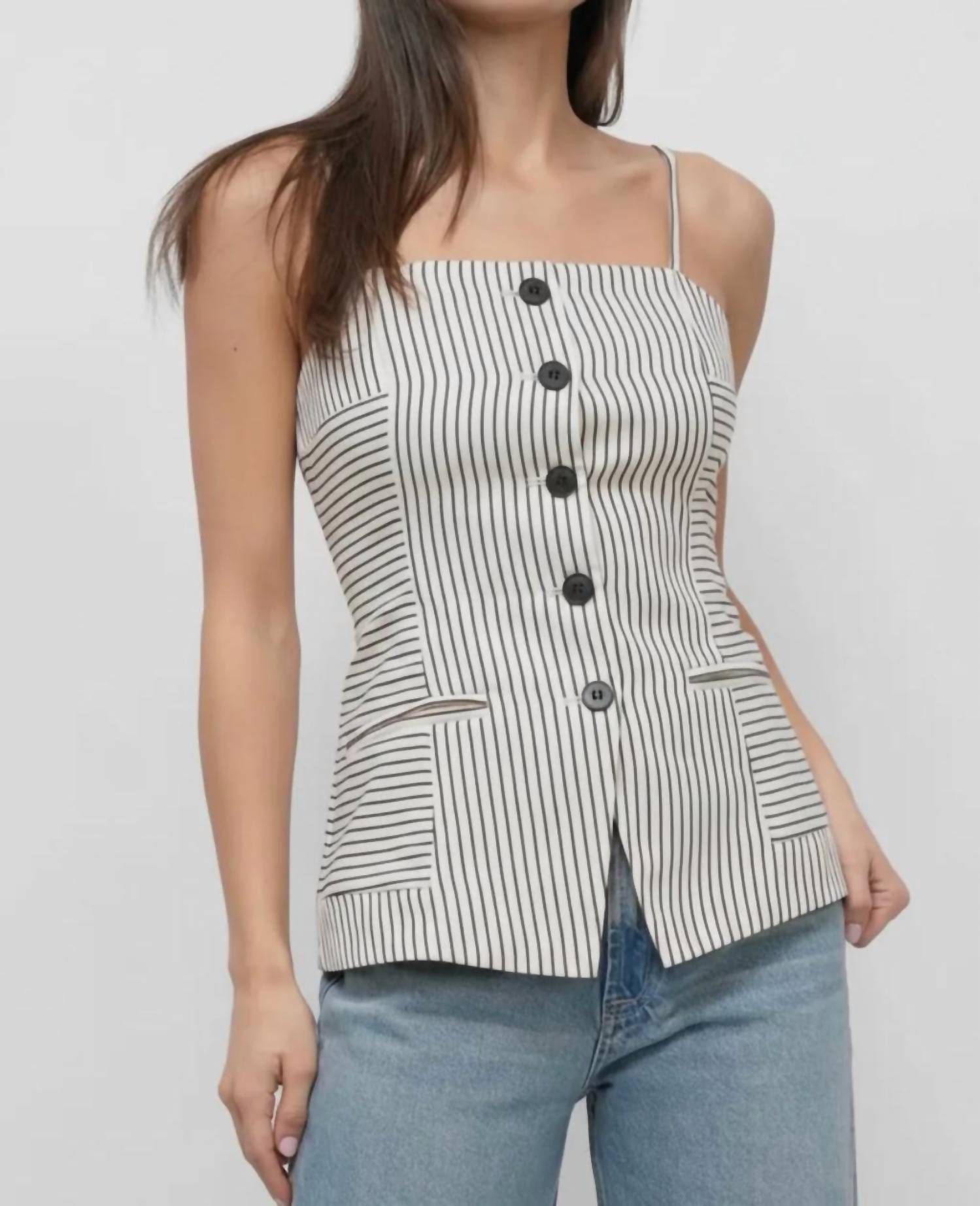 Greylin - SANDI BUTTON FRONT TOP