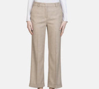 VIA MASINI Women's Herringbone Pant in camel - women's pants - detail view