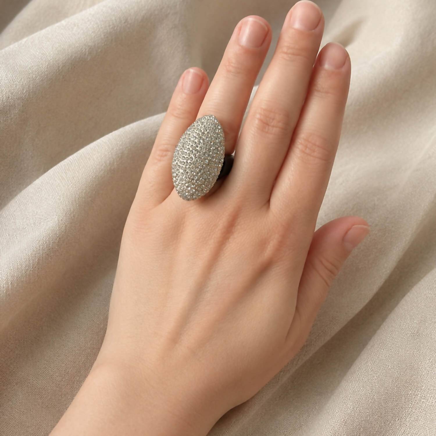 Gold & Honey - Women's Crystal Marquise Dome Ring