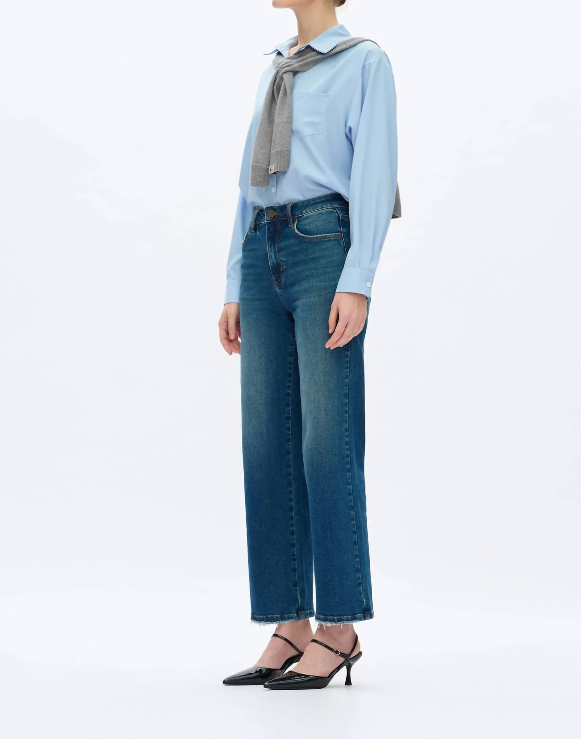 Bayeas - High Rise Straight Leg Jeans