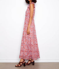 CHARLIE B Printed Chiffon Sleeveless Maxi Dress in multi - women's dress - detail view