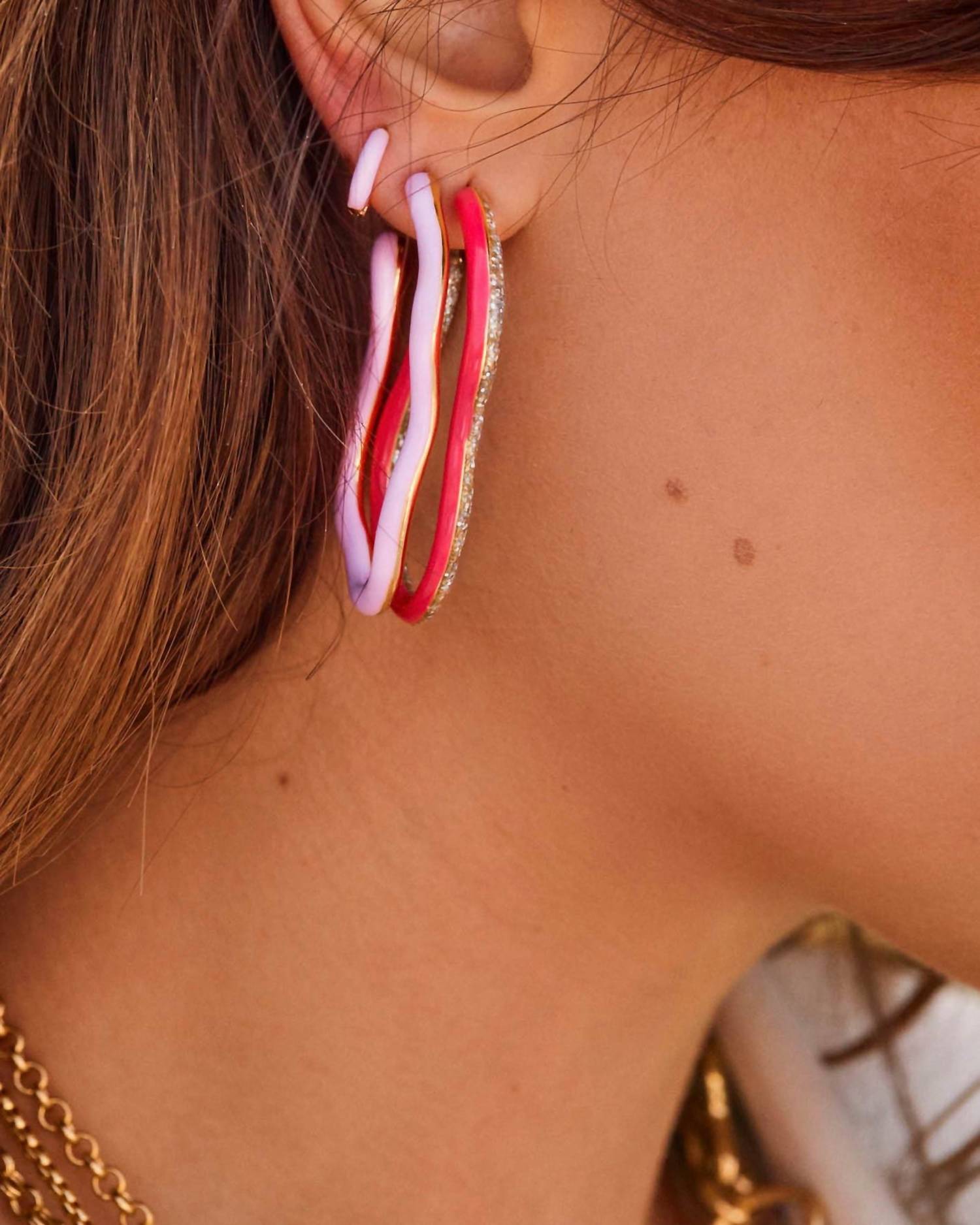 Emma Pills - Women's Mini Enamel Huggies Earrings