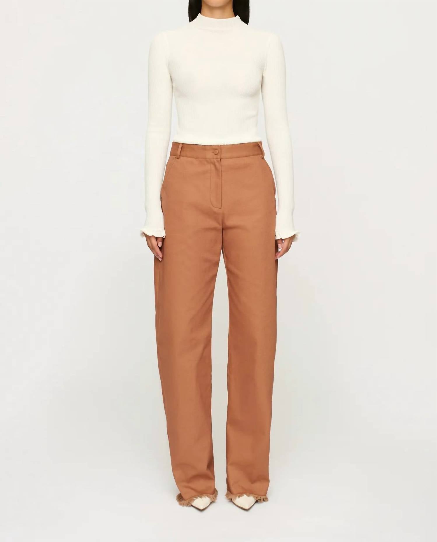 Clea - Alina Ruffle Hem Knit Top