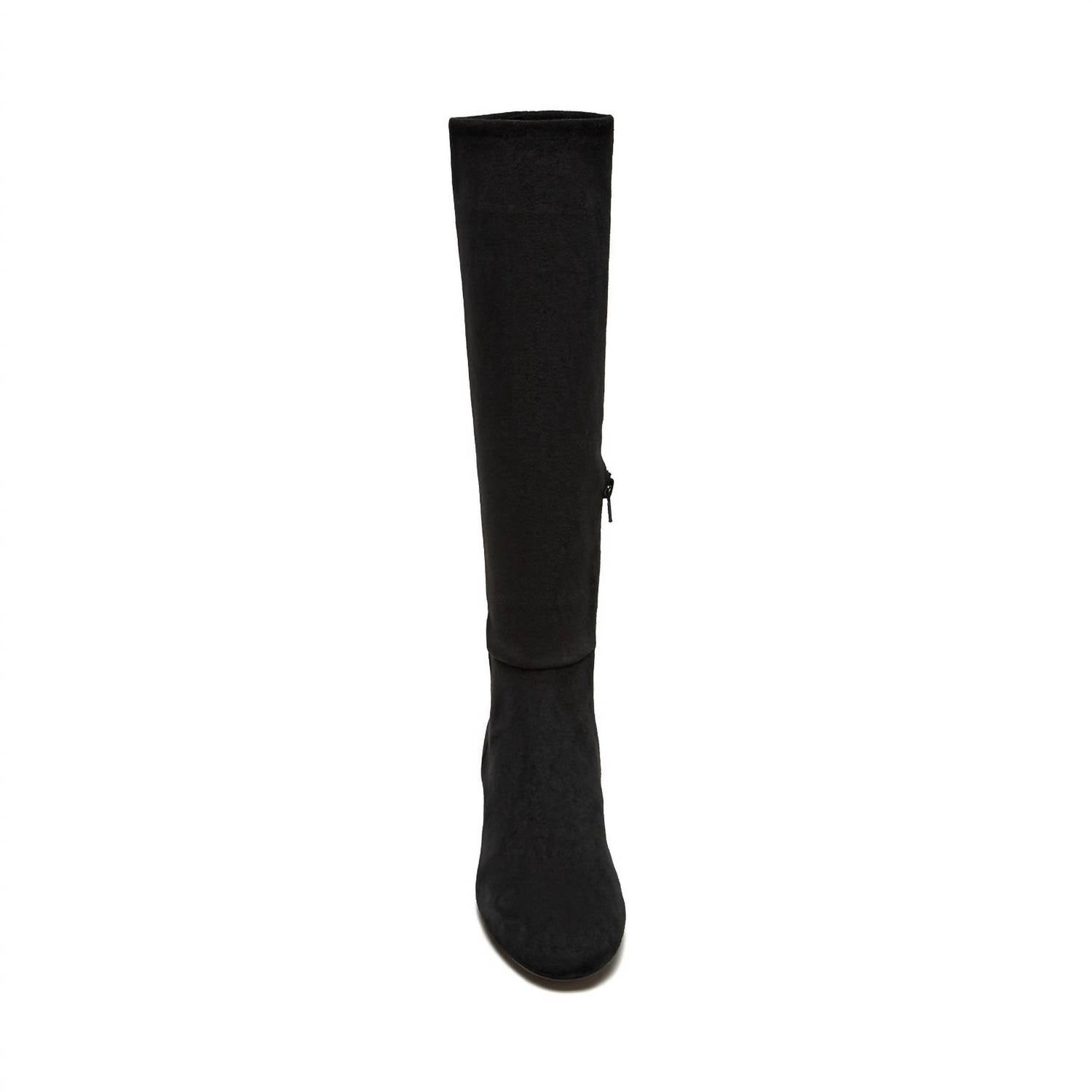 SILENT D Women's Stretch Microsuede Knee High Boot in black - women's shoe - detail view