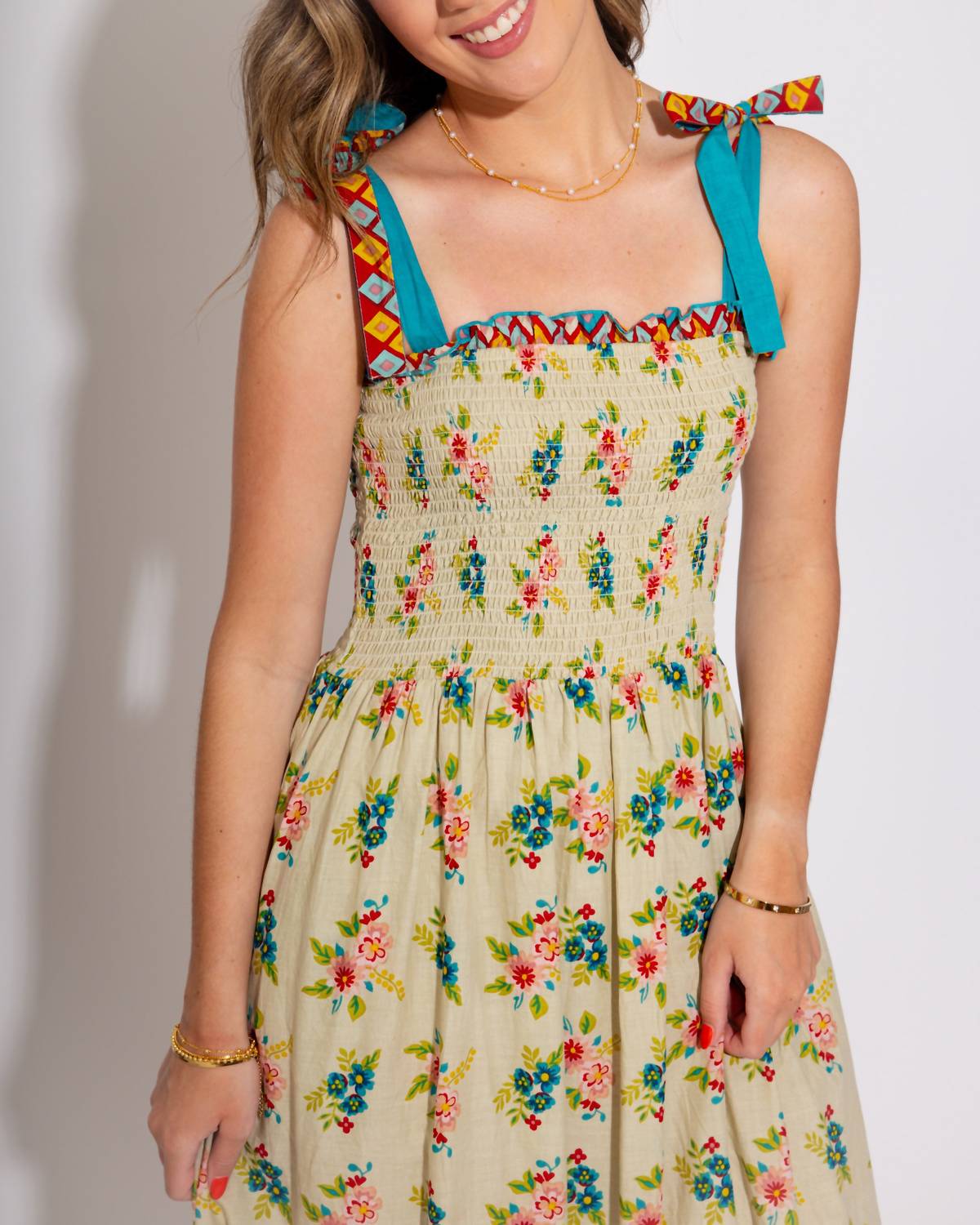 Thml - Women's Blossom Breeze Smocked Midi Dress