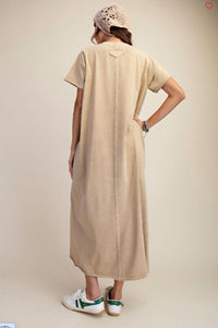 Easel - Mineral Washed Terry Midi Dress