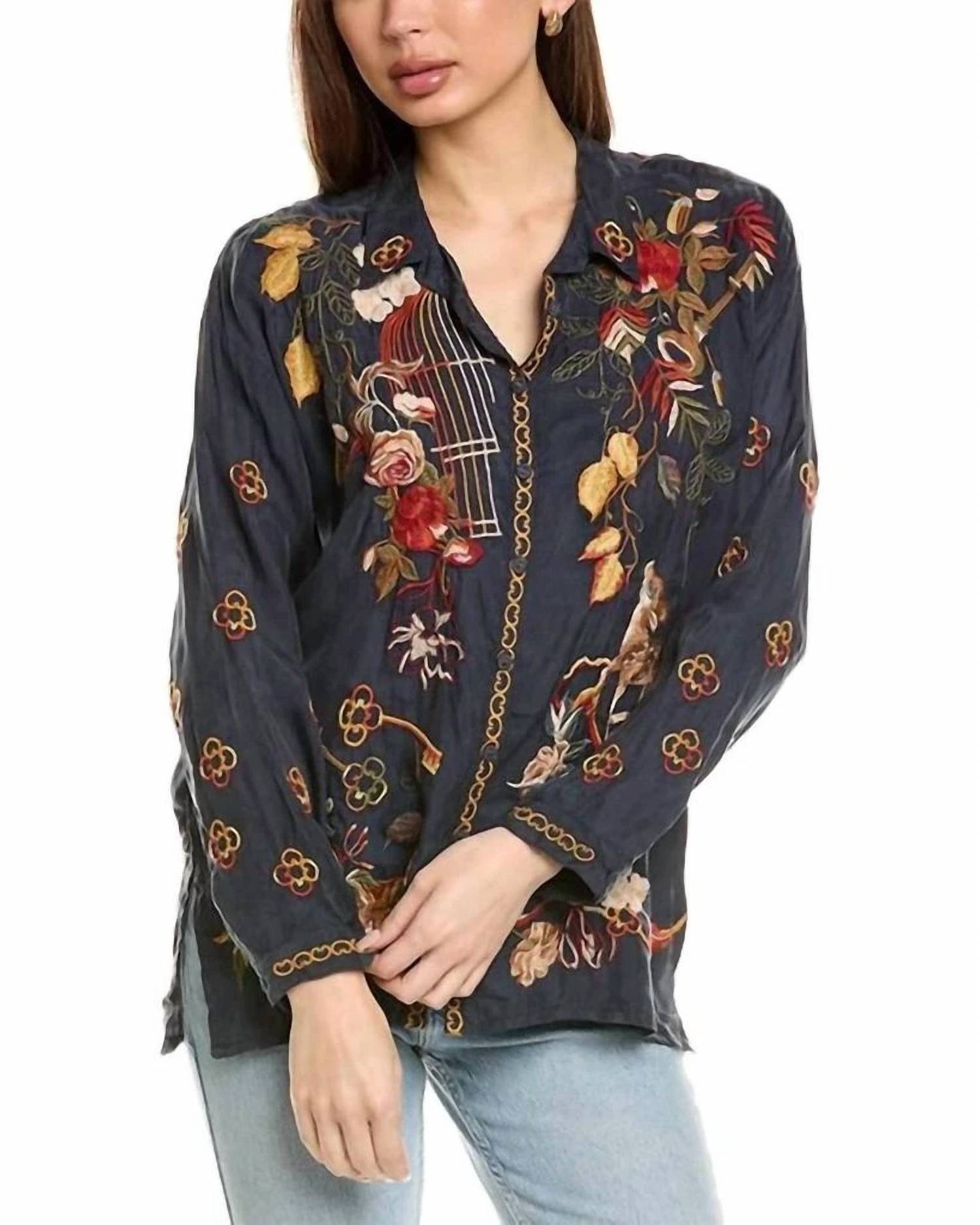 Johnny Was - The Audrey oversized embroidered blouse