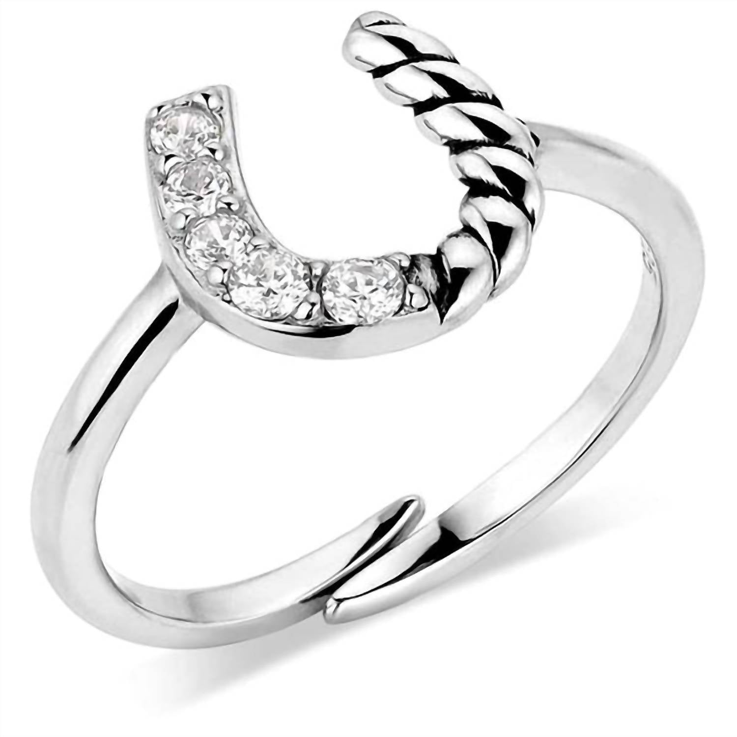 Montana Silversmiths - Women's Roping Luck Sterling Crystal Adjustable Ring