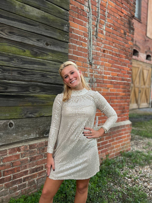 Design History - Jaqueline Long Sleeve Sequin Dress