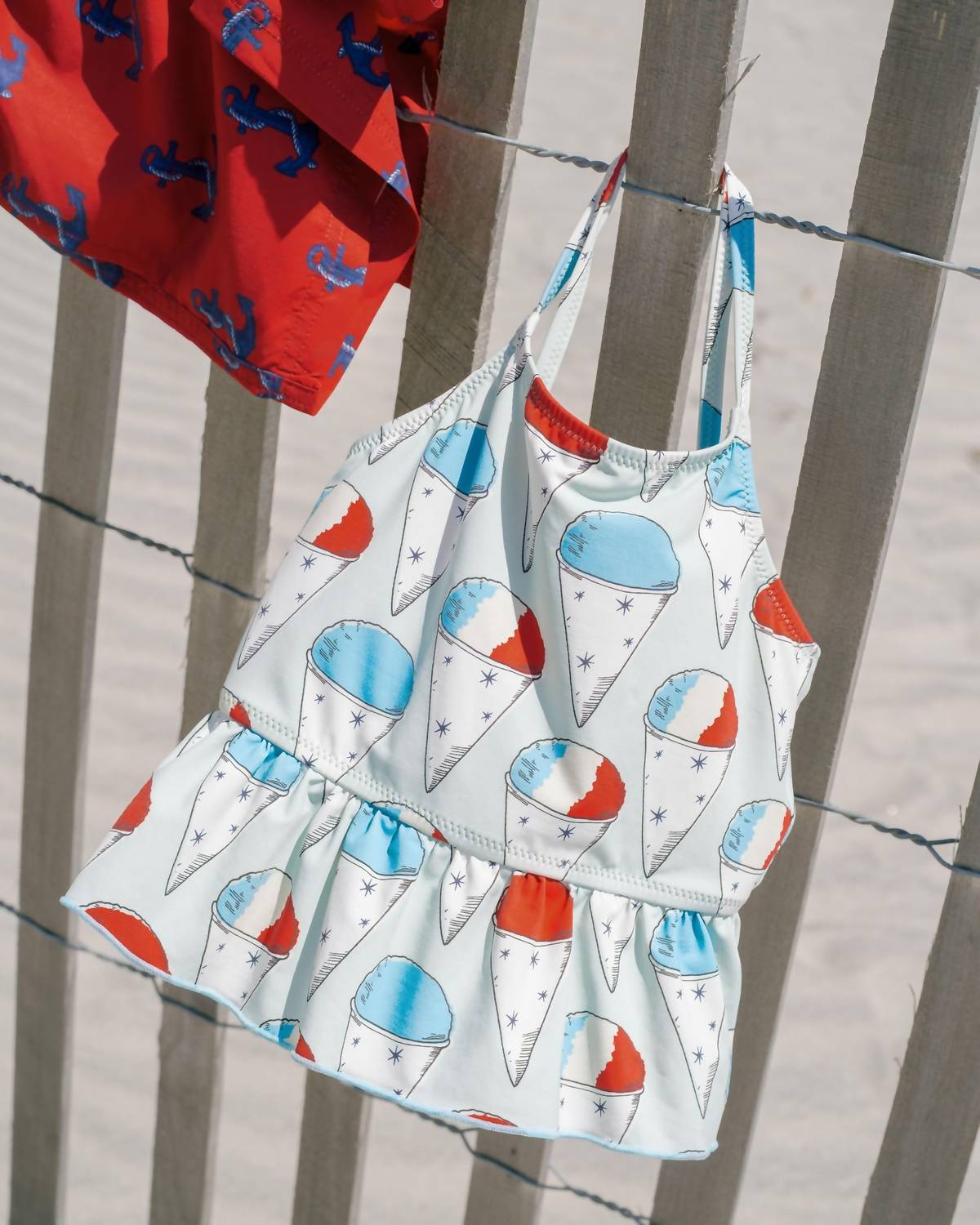 PINK CHICKEN Joy Tankini Set in snow cones - kids' bikini - alternate view