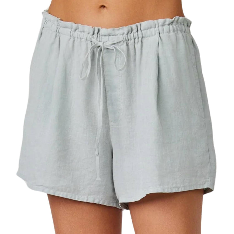 Bella Dahl Women's Linen Ruffle Waist Short in muted sage - women's shorts