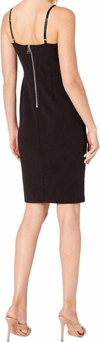 Illusions Cut Out Lace Up Sheath Dress