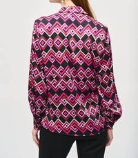 Joseph Ribkoff - Satin Geometric Print Top
