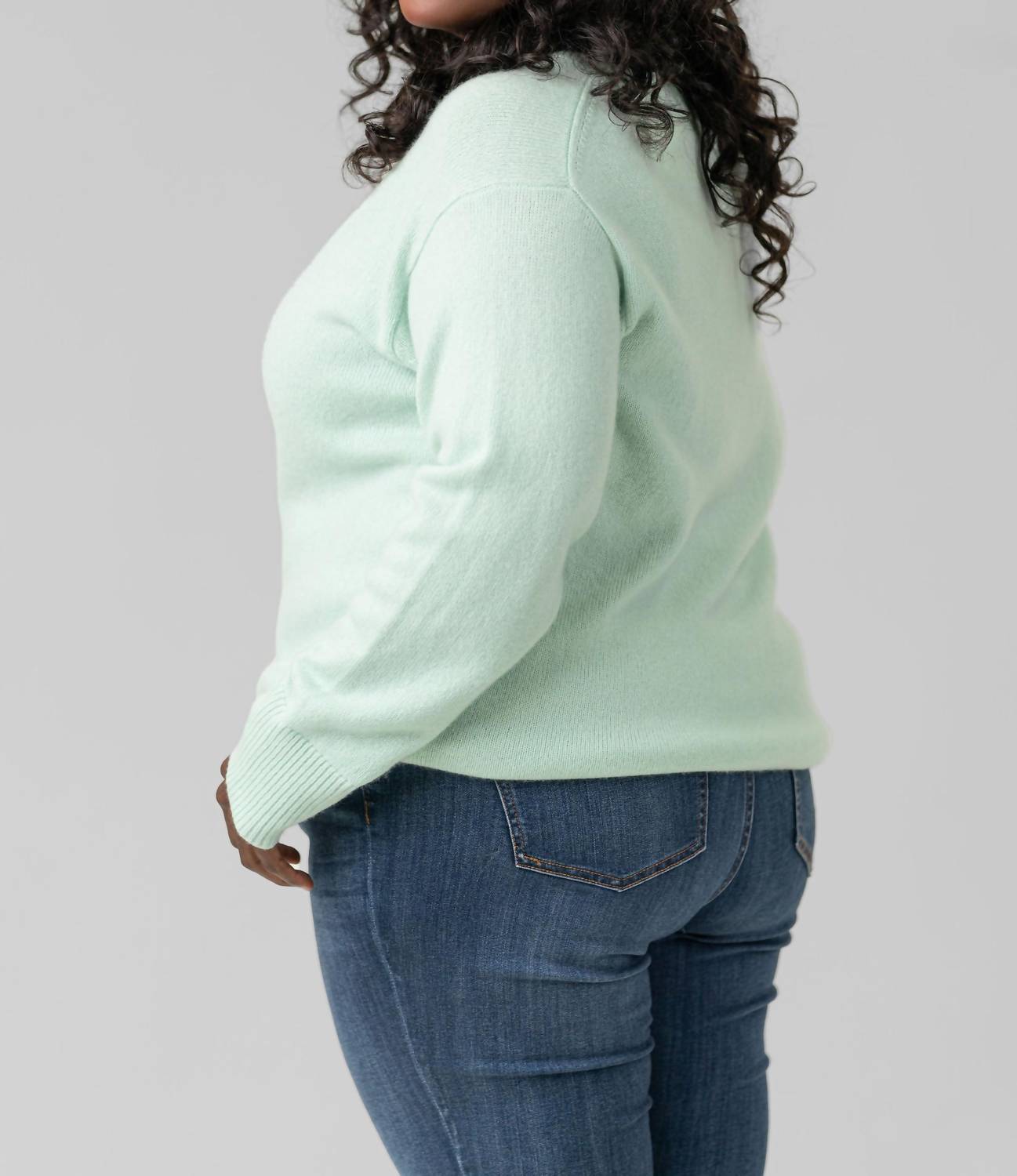 Vince - Rib Trim V-neck Sweater - Plus Size