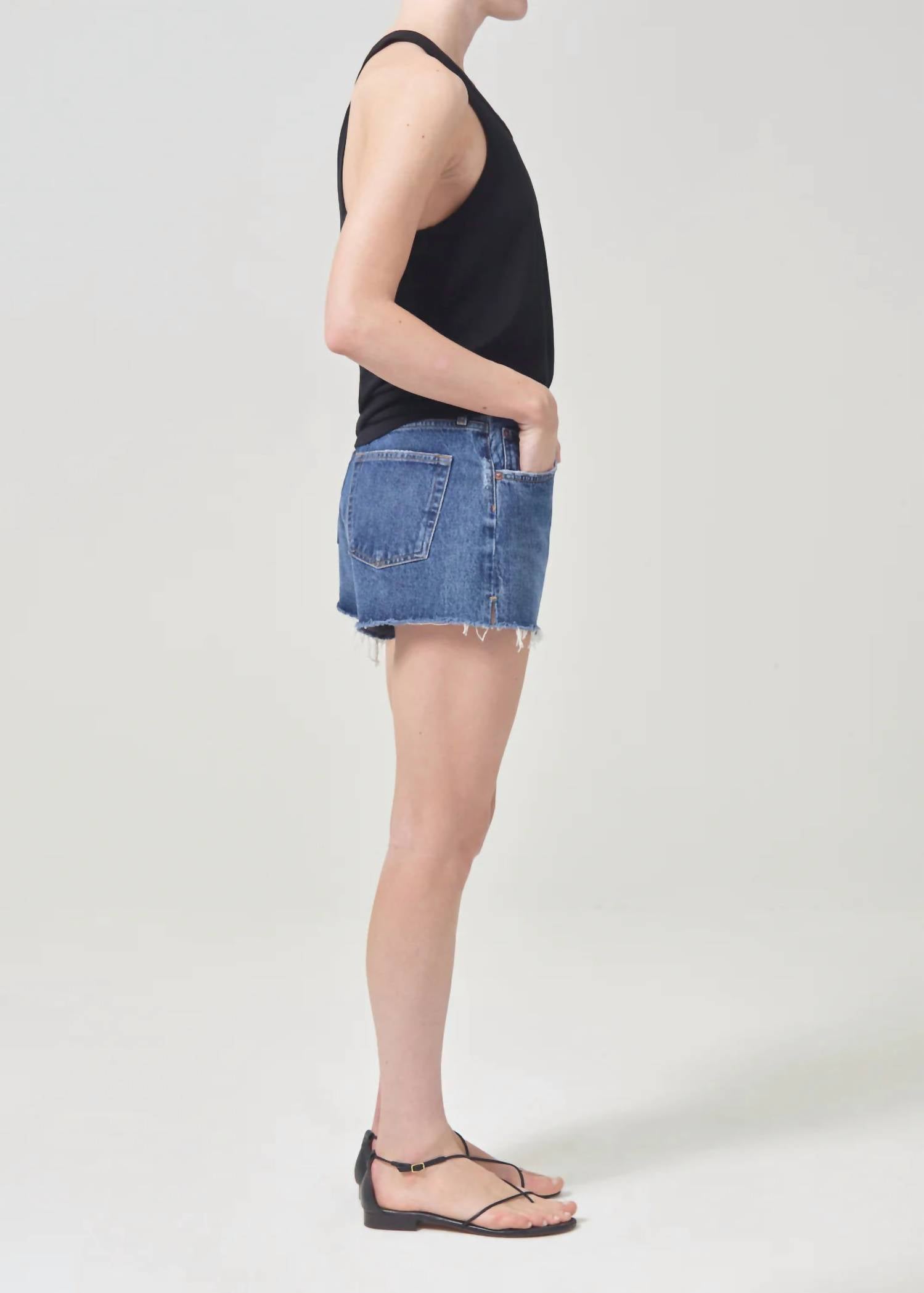 AGOLDE Parker Short With Slit in caution - women's shorts - view 4