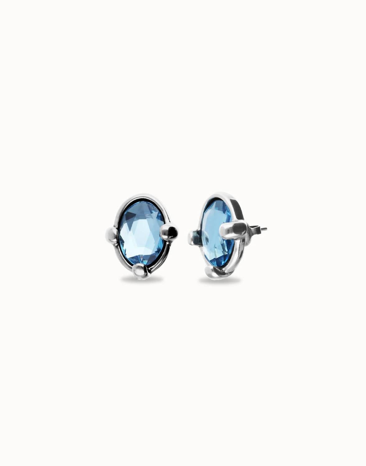 Unode50 - Women's Studs With Oval Faceted Crystals Earrings