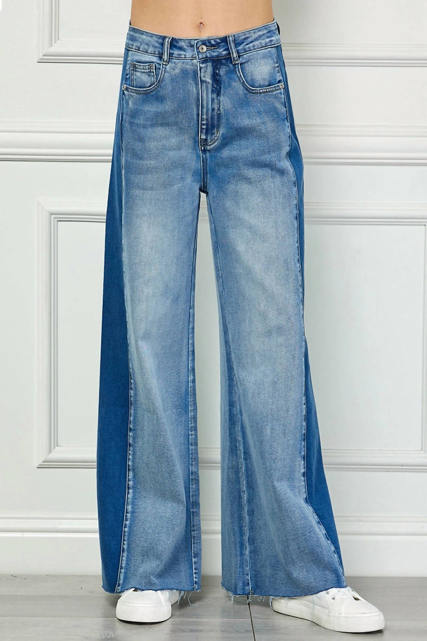 See And Be Seen - Ace Two-Tone Wide Leg Jeans
