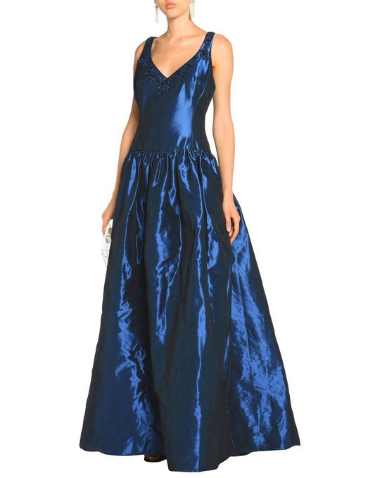 Marchesa - Taffeta Satin Embellished Dress Ball Gown