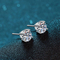 Bling Jewelry - Women's Four-prong Moissanite Stud Earrings
